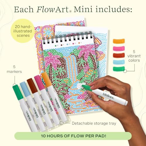 Lifelines FlowArt Mini Activity Pads, 3-Pack, Dot-by-Letter Coloring Books