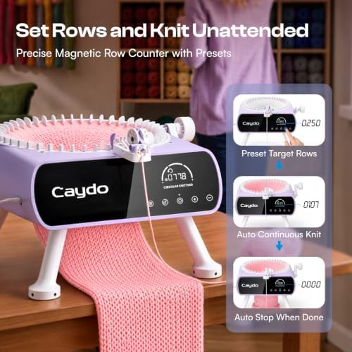 Caydo Electric Knitting Machine M1 Pro, 48 Needle Automatic Knitting Kit