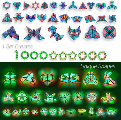 TOSY Magnet Pyramid Stone - 1 Billion Shapes, 12-Piece Transformable Cube