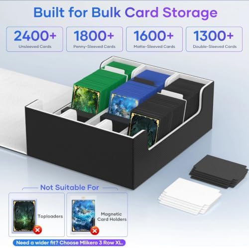 Mlikero Trading Card Storage Box, Bulk Card Storage for 1800+ Sleeved Cards
