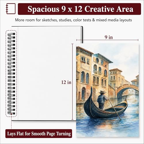 SuFly Mixed Media Sketchbook 9x12, Mixed Media Paper_98lb/160gsm, 60 Sheets