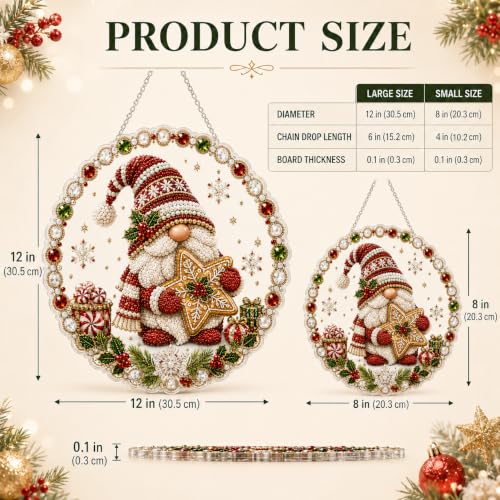 AYTHSRIC Christmas Pearl Diamond Painting Suncatcher Kit, Acrylic DIY Diamond