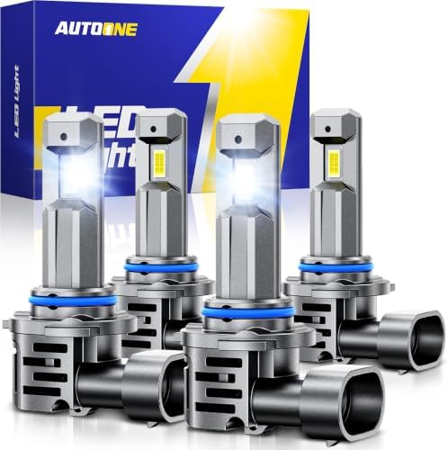 AUTOONE Latest 9005 9006 LED Bulbs Combo, No Flicker, 140000 LM 6500K White