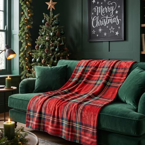 Christmas Fleece Blanket Holiday Throw for Sofa Bed Home Decor