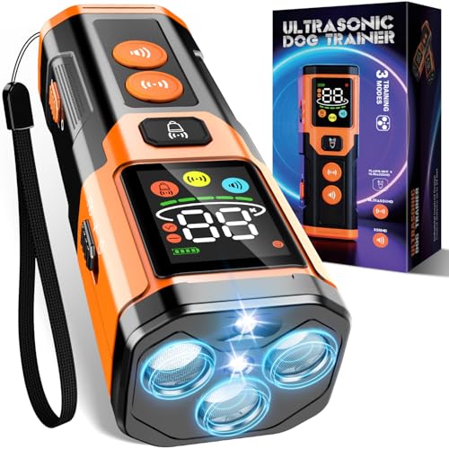 Dog Bark Deterrent Device, 3X Ultrasonic Anti Barking Device for Dogs with 6