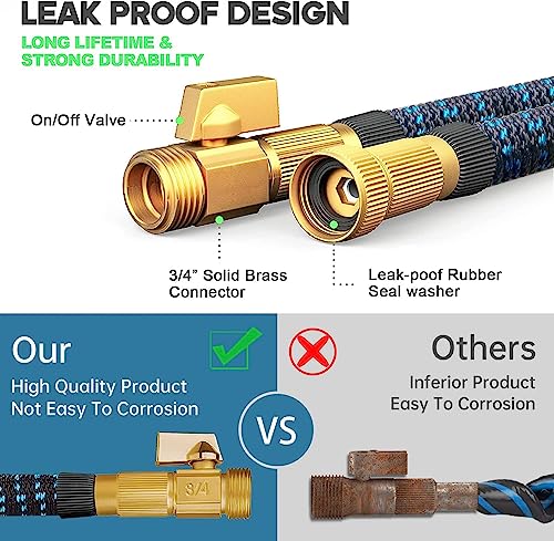 100 ft Expandable Garden Hose - Kink Free Flexible Water Hose 100ft with 10