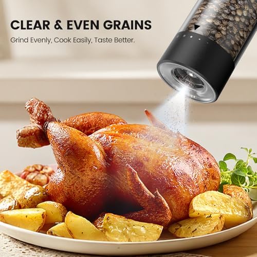 Electric Salt and Pepper Grinder Set - Rechargeable Automatic Salt and Pepper Shakers