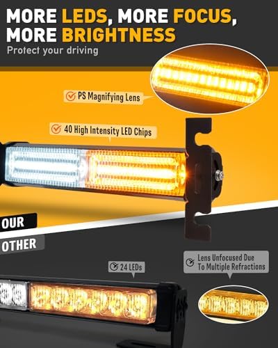HLauto 2x10.7inch 40LED Strobe Traffic Advisor Light Bar
