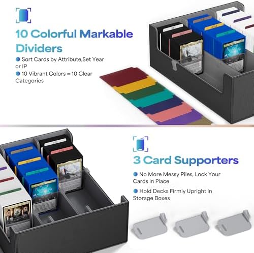 UAONO Trading Card Storage Box Holds 2400+ Cards, Bulk Card Storage