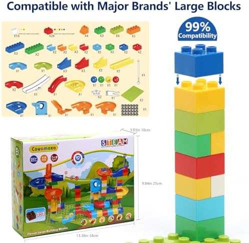 110 Pcs Marble Run Set, STEM Building Blocks Toy