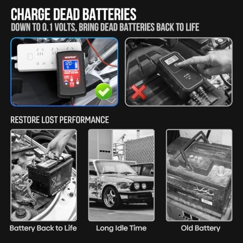 2-Pack 1.75A Car Battery Charger 6V &12V Battery Maintainer Trickle Charger