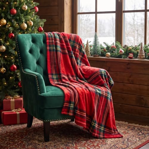 Christmas Fleece Blanket Holiday Throw for Sofa Bed Home Decor