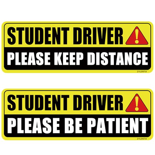 Student Driver Magnet for Car 2 Pack, Large Reflective 10x3.4 in