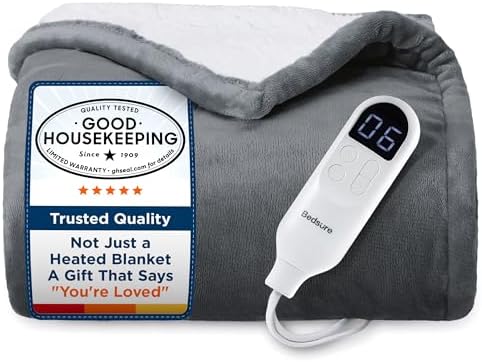 Bedsure Heated Blanket Throw Blanket with Preheat Function