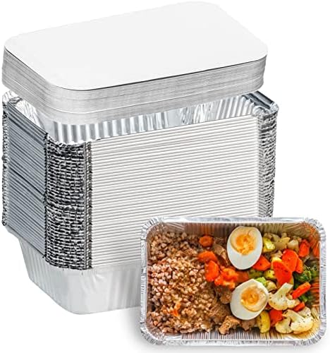 Aluminum Pans with Lids (50-Pack