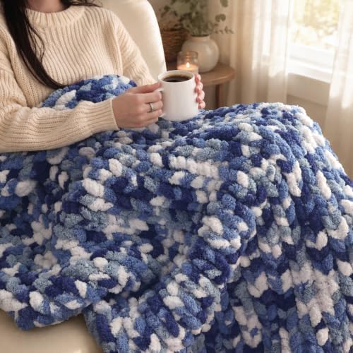 Jumbo Chunky Yarn for Hand Knitting - Chunky Chenille Yarn for Crocheting Blankets