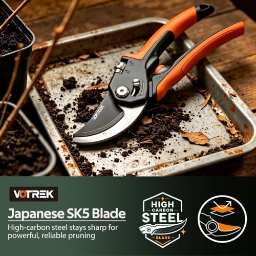 Anvil Pruning Shears, 3/4" Cut Capacity Garden Clippers Heavy Duty