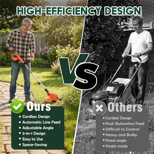 Electric Weed Wacker Cordless Battery Powered String Trimmer Weed Whacker