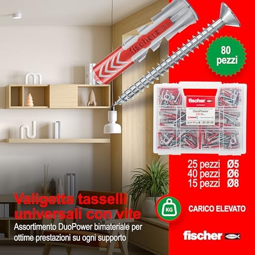 Fischer 544546 Duopower Universal Dowels Kit with Screw, ‎Transparent
