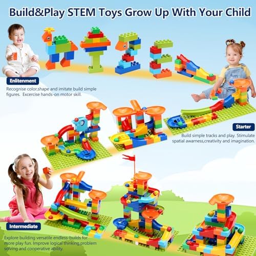 110 Pcs Marble Run Set, STEM Building Blocks Toy