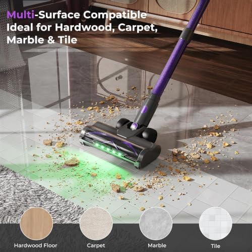 Cordless Vacuum Cleaners for Home, 55Kpa Suction, Max 70Min Runtime
