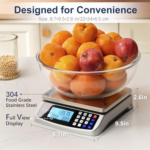 110lb Food Scale, Commercial Kitchen Scale with Price Computing