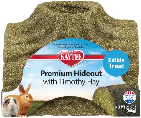 Kaytee Premium Timothy Treat Hideout for Rabbits, Guinea Pigs, Large