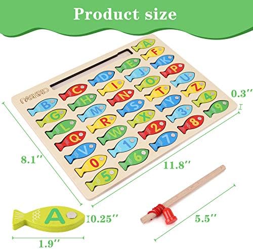 Magnetic Wooden Fishing Game Toy for Preschoolers