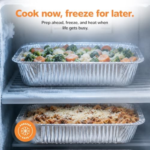 GUSTO 9x13 Inch Aluminum Foil Pans [30 Count] Half Size Deep
