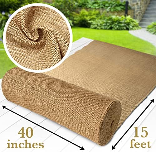 Burloptuous 40" x15 Feet Gardening Burlap Roll - Multipurpose Natural Burlap Fabric