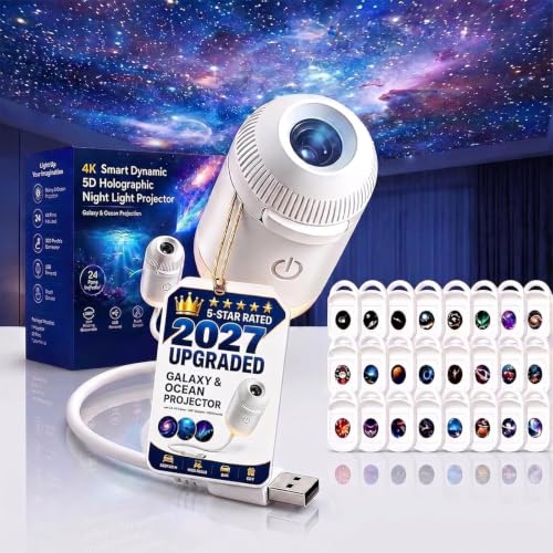 2027 Upgraded Hd Smart Dynamic 5d Holographic Night Light Projector - Plug