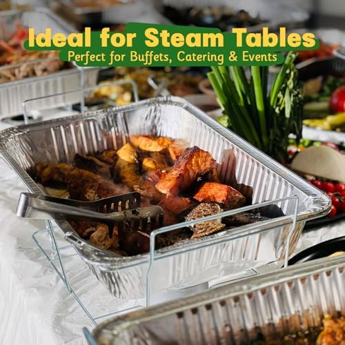 9x13 Aluminum Pans [40 Pack], Extra Heavy Duty Half Size Disposable Aluminum Foil Pans