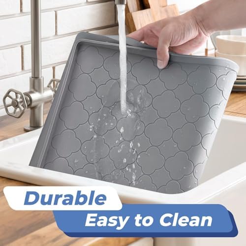 Jin&Bao Under Sink Mat 34" x 22" Waterproof Silicone Cabinet Kitchen Liner