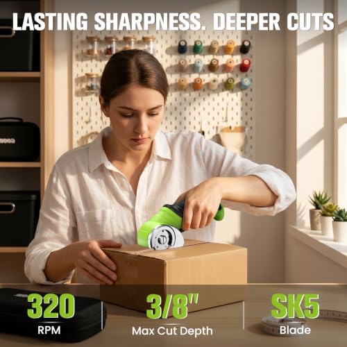 Cordless Electric Scissors, 4V Cardboard Cutter with 4 SK5 Blades