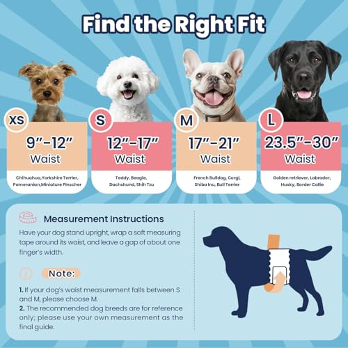Dog Diapers Male, X-Small 50 Ct, Super Absorbent Male Dog Wraps with Wetness