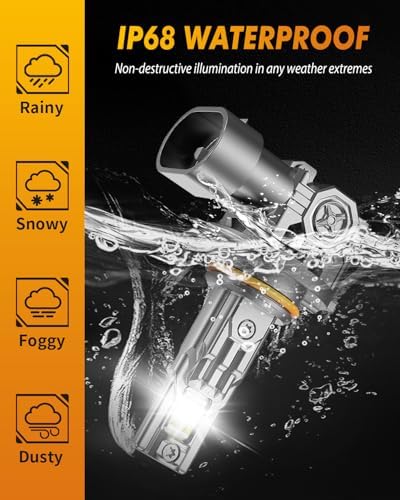 HB3/9005 Bulb, 80,000LM 24 Chips 6500K, 10 Years Service Life with Cooling Fan