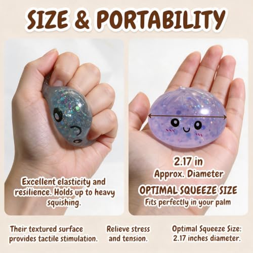 4PCS Dumpling Squeeze Toys, Squishy Mystery Box, Relief for Desk Decor,Cute