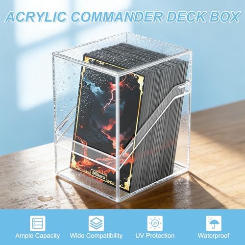Mlikero Card Deck Cases, 6 Pack Acrylic Commander Deck Box Holding 100+ Sleeved Cards