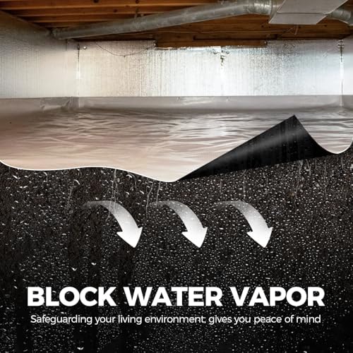 ALORAIR 10 mil Crawl Space Vapor Barrier 10' x 25' Plastic Sheeting