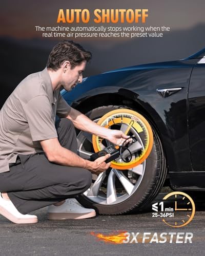 Tire Inflator Portable Air Compressor, 150 PSI Tire Inflator with LCD Digital Display