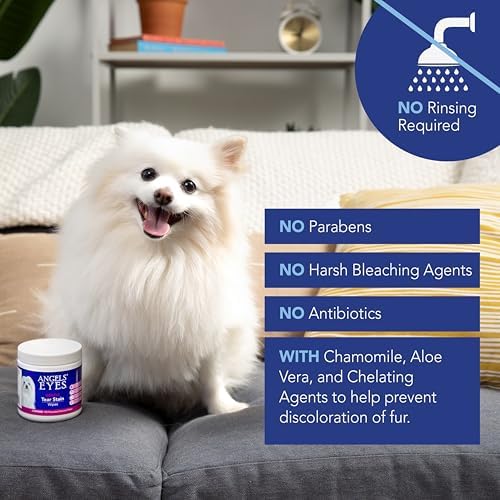 Angels' Eyes Tear Stain Remover Eye Wipes for Dogs & Cats, 100 Count