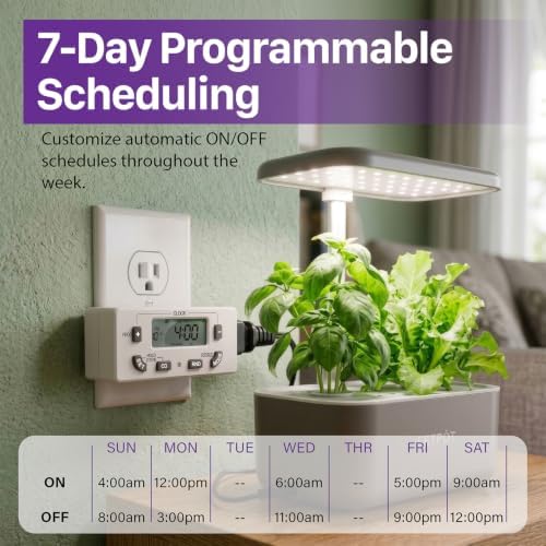Fosmon Digital Timer Outlets, 7-Day Programmable 10 on/off Programs, 2 Pack