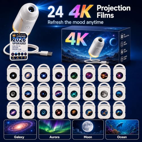 2027 Upgraded Hd Smart Dynamic 5d Holographic Night Light Projector - Plug