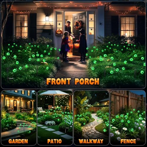 Halloween Decorations Outdoor, 6Pack 48 LEDs Solar Eyeball Lights
