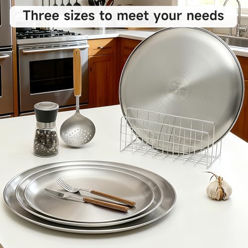 16 Inch Pizza Pan for Oven 2 Pack Stainless Steel Baking Sheet Round Plates for Cake Pie