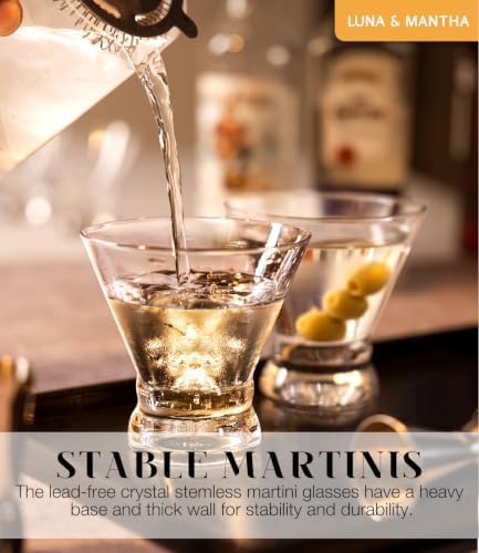 Martini Glasses Set of 4, 8oz Coupe Cocktail Glasses for Margarita
