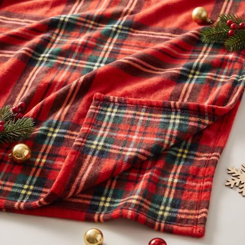 Christmas Fleece Blanket Holiday Throw for Sofa Bed Home Decor