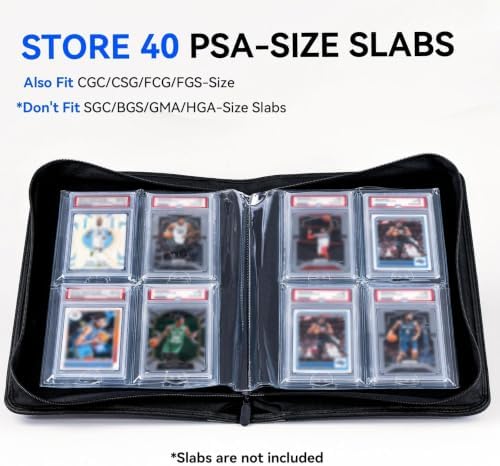 Graded Card Binder 4 Pocket, Holds 40 PSA Slabs for PSA CGC CSG Slabs, J254