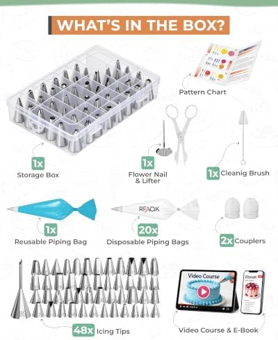 RFAQK 74PCs Icing Piping Bags and Tips Set