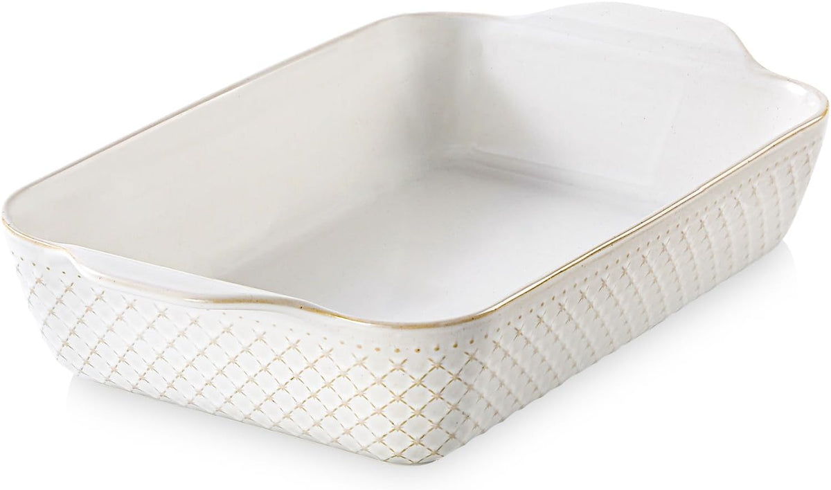 DOWAN 9x13 Deep Lasagna Baking Dish, Ceramic Casserole Dish for Oven